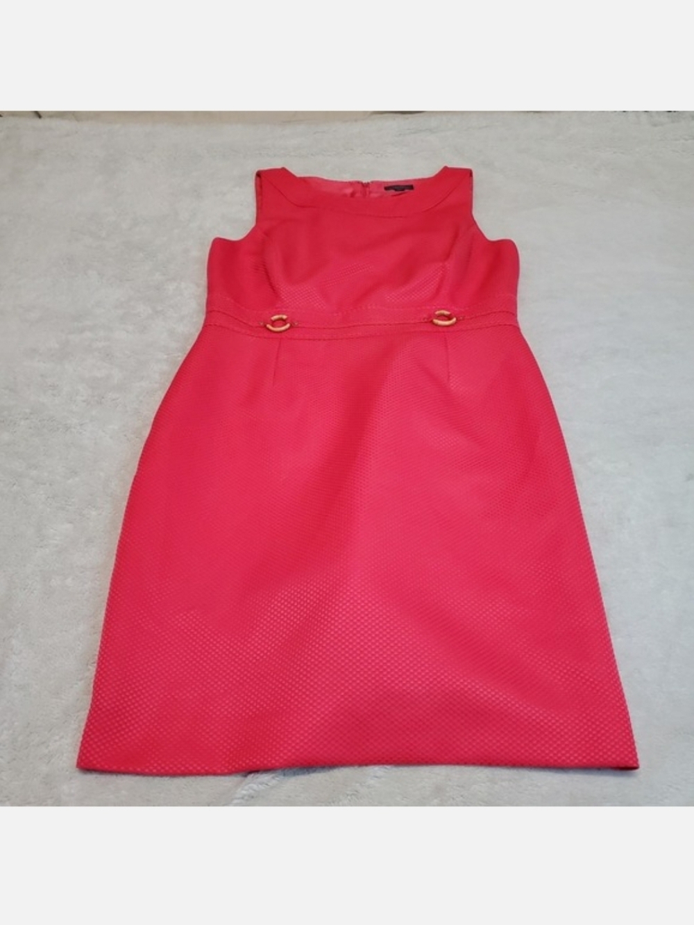 Tahari Barbie Pink Woven Sleeveless Office Work Classic Sheath Midi Dress 14